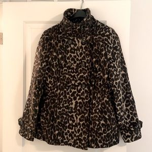 Ladies Leopard print wool blend (35%) Fall jacket
